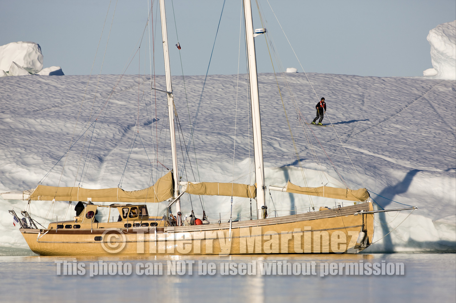 Schooner LA LOUISE sailing on west coast of Greenland.
