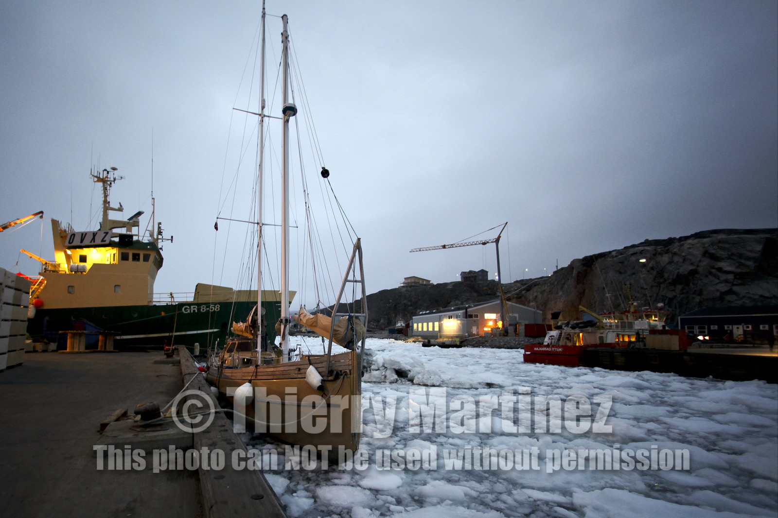 Schooner LA LOUISE sailing on west coast of Greenland.
