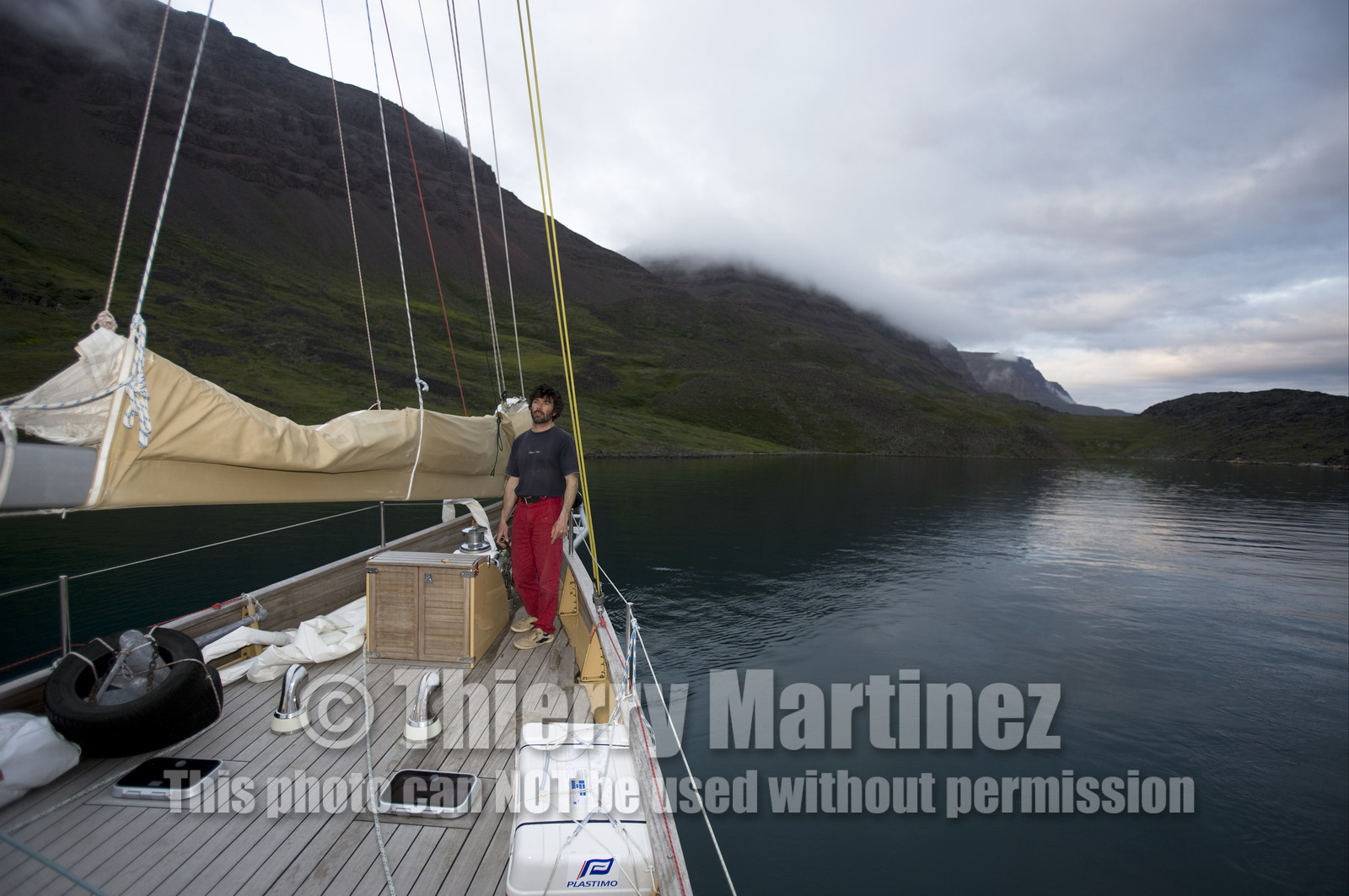 Schooner LA LOUISE sailing on west coast of Greenland.