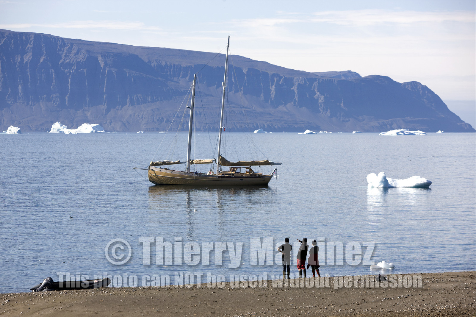 Schooner LA LOUISE sailing on west coast of Greenland.