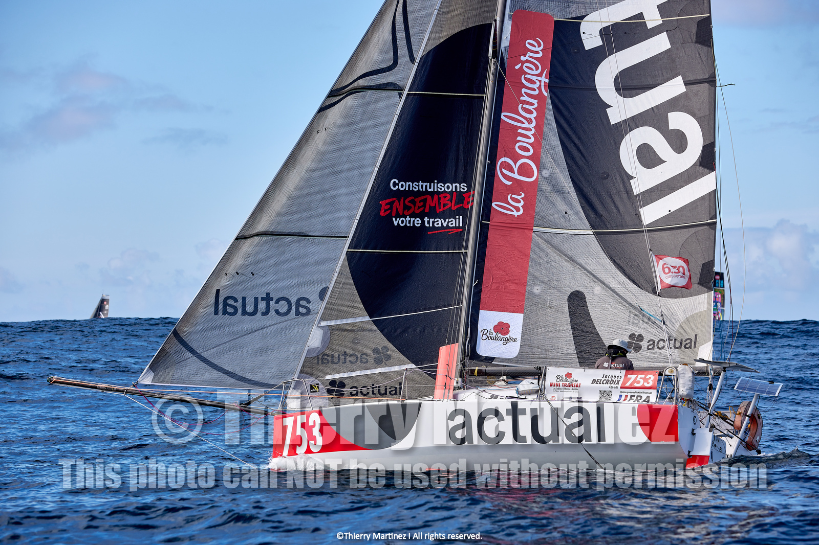 23_22201   © Thierry Martinez. LES SABLES D'OLONNE, 85 - FRANCE 25 septembre 2023.Départ MINI TRANSAT 2023. Départ du Dimanche 24 septembre retardé au Lundi 25 Sept .Les Sables d’Olonne (FRA)    Santa Cruz de la Palma ( Canaries)    St François ( Guadeloupe): 4050 NM.