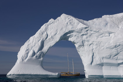 Schooner LA LOUISE sailing on west coast of Greenland.