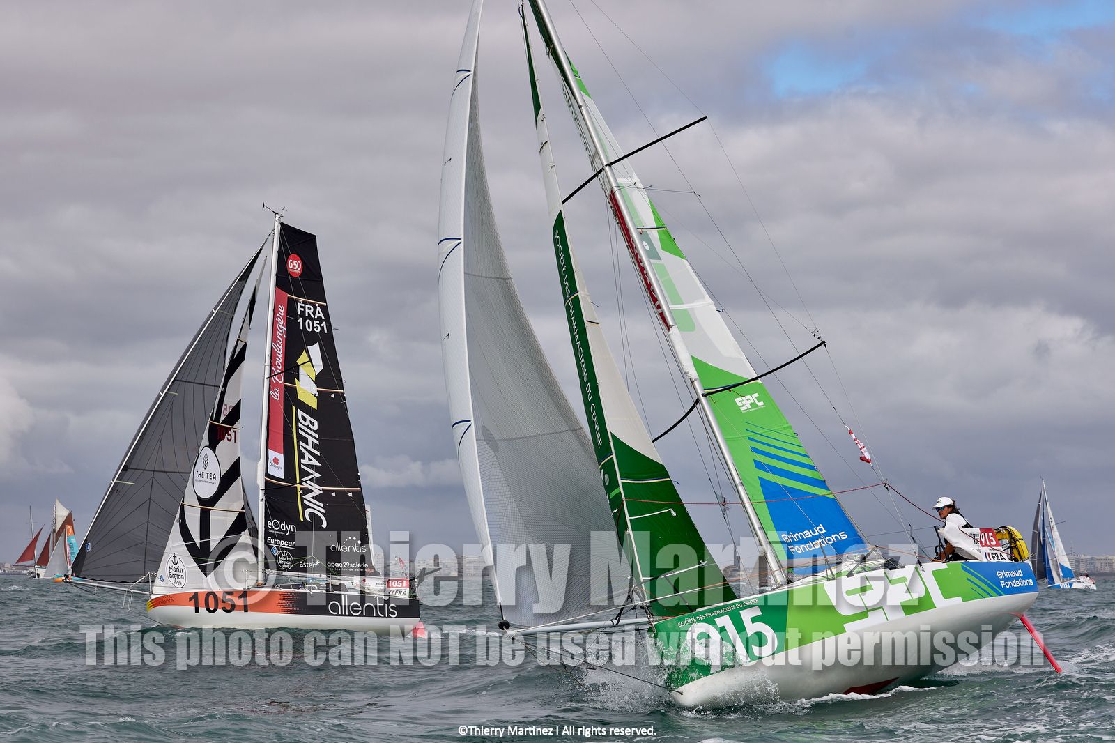 23_21932   © Thierry Martinez. LES SABLES D'OLONNE, 85 - FRANCE 25 septembre 2023.Départ MINI TRANSAT 2023. Départ du Dimanche 24 septembre retardé au Lundi 25 Sept .Les Sables d’Olonne (FRA)    Santa Cruz de la Palma ( Canaries)    St François ( Guadeloupe): 4050 NM.