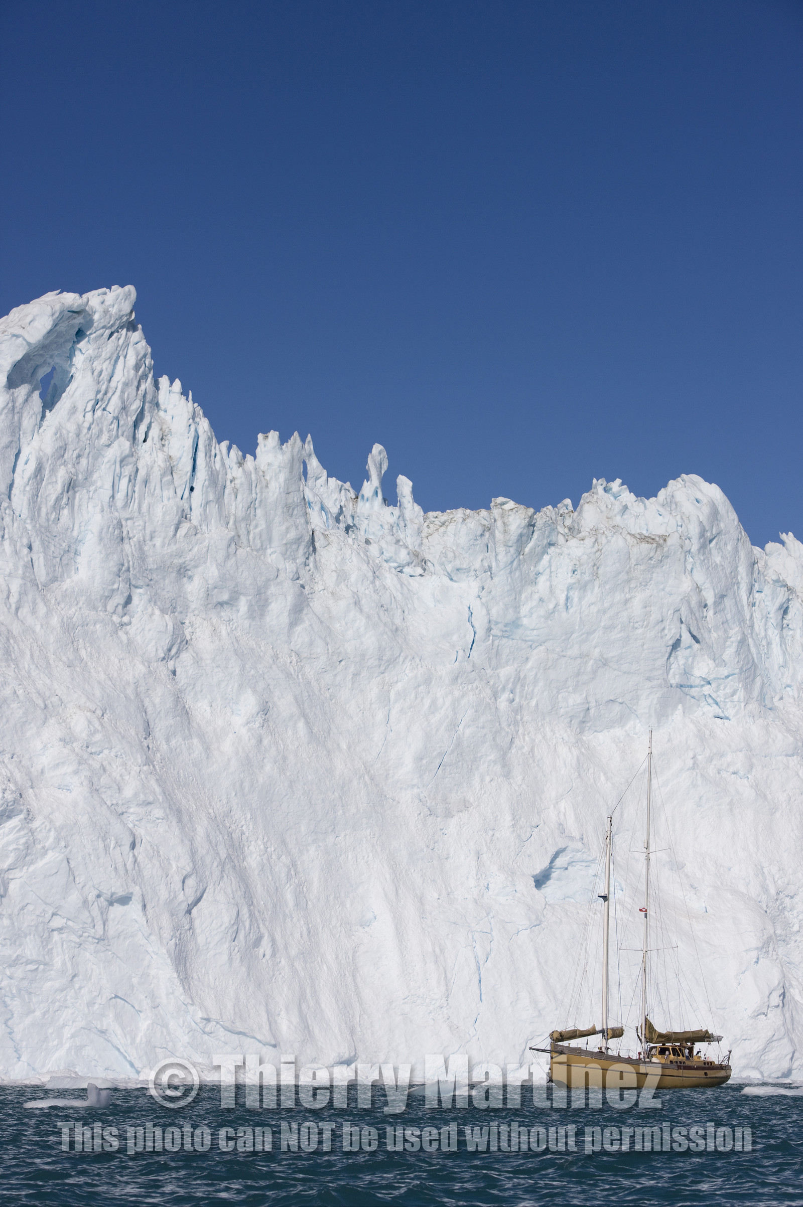 Schooner LA LOUISE sailing on west coast of Greenland.
