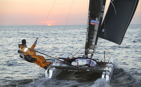 03_3178D © Th.Martinez,STOCKHOLM ARCHIPELAGO SWEDEN,9 07 03-Archipelago Raid (2003)  Leg 2.First sunrise on Archipelago Raid 2003. TIDERMANS Anders Lewander (SWE) & Calle Hendix (SWE)