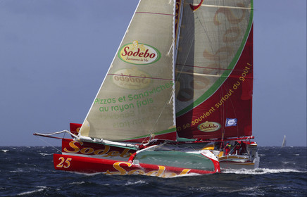 ©Thierry Martinez   Sea&Co.03_2146©Th.Martinez ,26 04 03. Grand Prix Multicoques ( open 60') Lorient -  France. Trimaran SODEBO skipper Thomas Coville (FRA)
