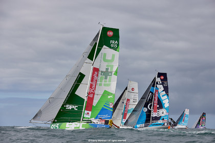 23_21995   © Thierry Martinez. LES SABLES D'OLONNE, 85 - FRANCE 25 septembre 2023.Départ MINI TRANSAT 2023. Départ du Dimanche 24 septembre retardé au Lundi 25 Sept .Les Sables d’Olonne (FRA)    Santa Cruz de la Palma ( Canaries)    St François ( Guadeloupe): 4050 NM.