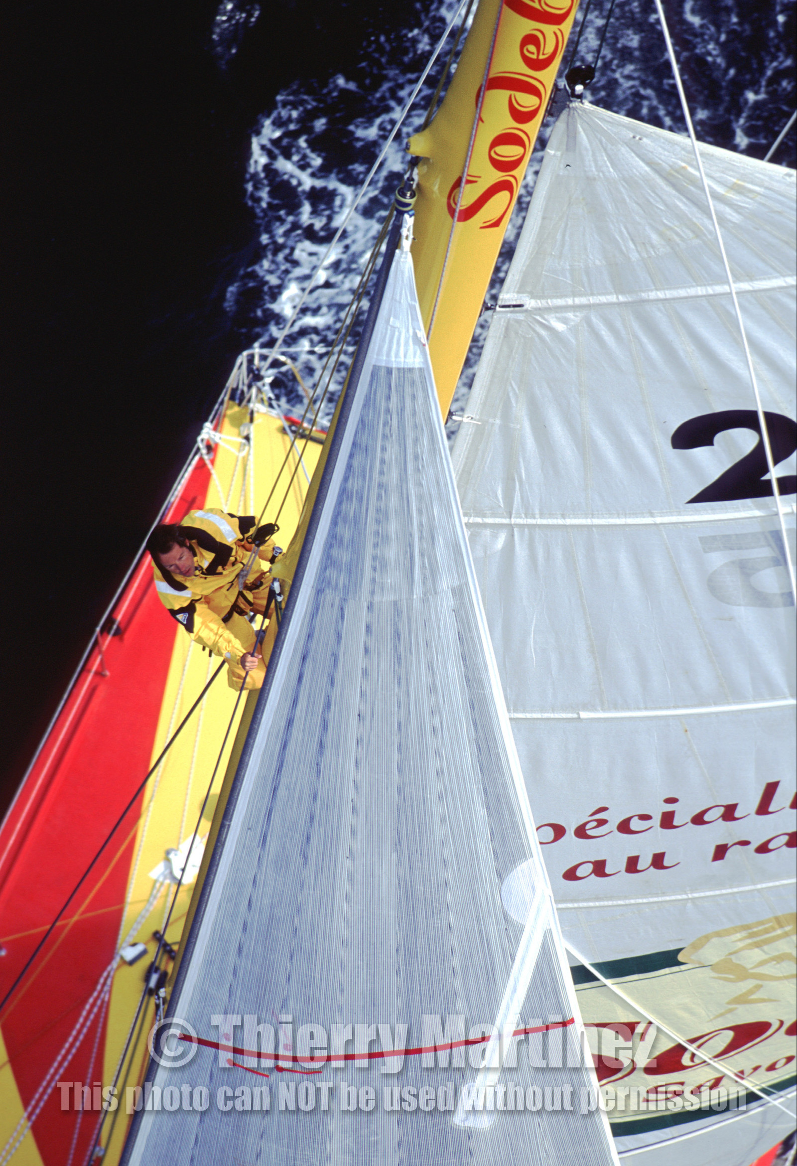 ©Thierry Martinez   Sea&Co. Open 60' SODEBO , skipper Thomas Coville ( FRA).La Trinite sur Mer ( FRA), 25 mai 2000, entrainement .pour la Transat  EUROPE 1  NEW MAN STAR