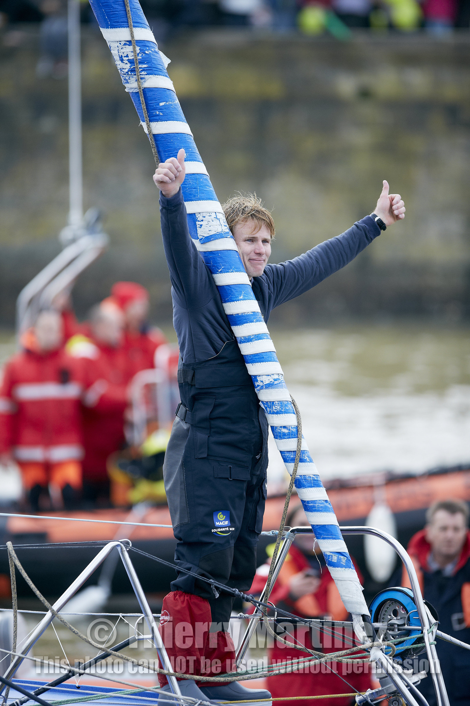 2012 13 VENDEE GLOBE. Winner arrival in Les sables d'Olonne (FRA