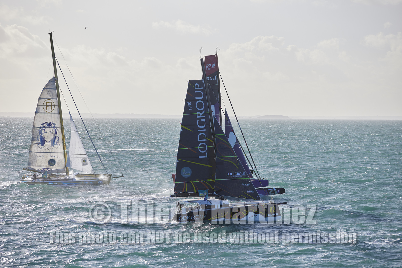 22_39203   © Thierry Martinez.DINARD, FRANCE. 9 Novembre  2022Départ de la 12éme ROUTE DU RHUM, transatlantique course à la voile en solitaire de St Malo(FRA)  à Pointe à Pitre (FRA-Guadeloupe) 3.543 milles nautiques.