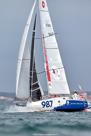 23_22622   © Thierry Martinez. LES SABLES D'OLONNE, 85 - FRANCE 25 septembre 2023.Départ MINI TRANSAT 2023. Départ du Dimanche 24 septembre retardé au Lundi 25 Sept .Les Sables d’Olonne (FRA)    Santa Cruz de la Palma ( Canaries)    St François ( Guadeloupe): 4050 NM.
