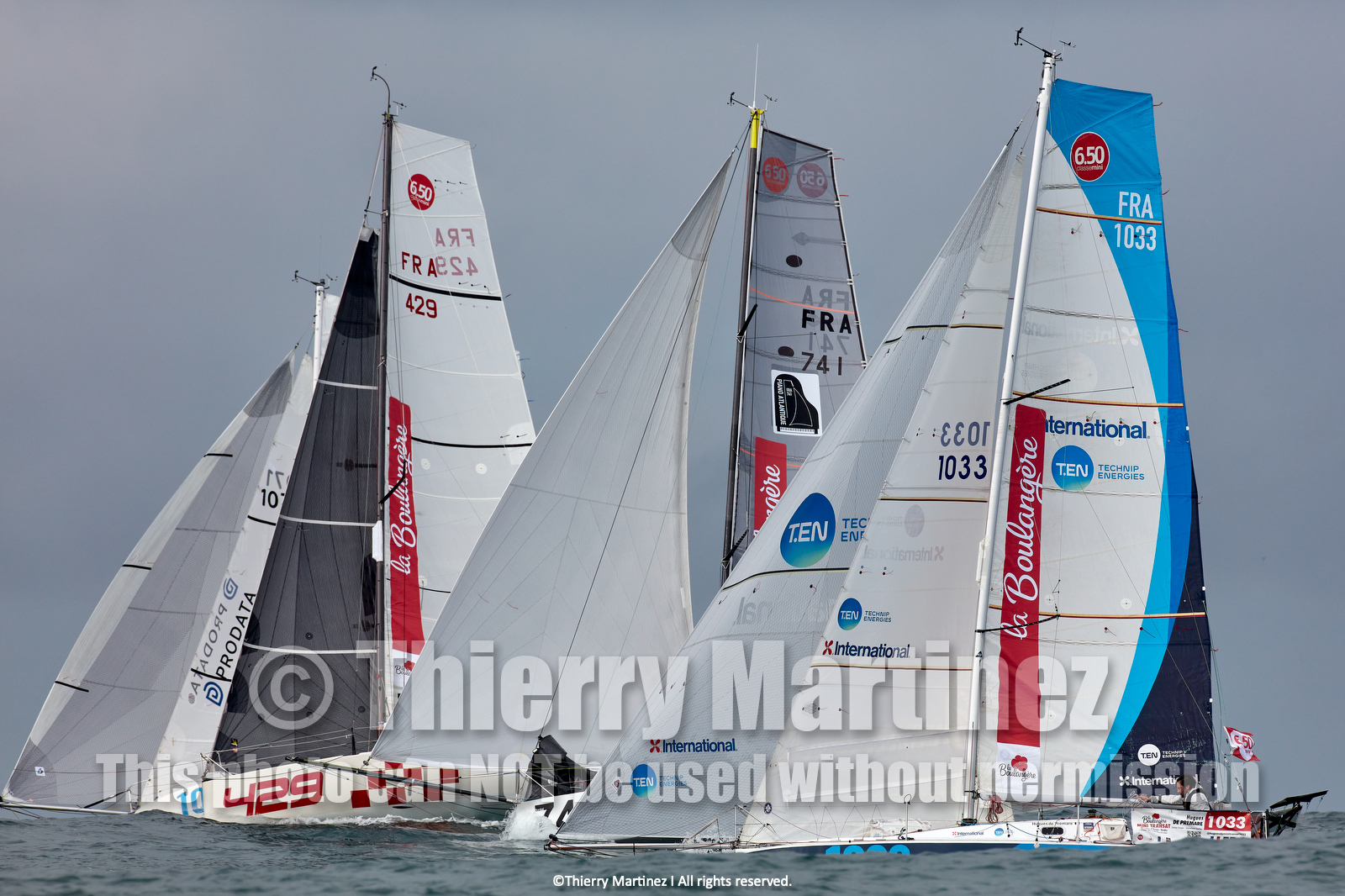 23_22419   © Thierry Martinez. LES SABLES D'OLONNE, 85 - FRANCE 25 septembre 2023.Départ MINI TRANSAT 2023. Départ du Dimanche 24 septembre retardé au Lundi 25 Sept .Les Sables d’Olonne (FRA)    Santa Cruz de la Palma ( Canaries)    St François ( Guadeloupe): 4050 NM.