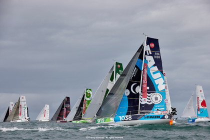 23_21842   © Thierry Martinez. LES SABLES D'OLONNE, 85 - FRANCE 25 septembre 2023.Départ MINI TRANSAT 2023. Départ du Dimanche 24 septembre retardé au Lundi 25 Sept .Les Sables d’Olonne (FRA)    Santa Cruz de la Palma ( Canaries)    St François ( Guadeloupe): 4050 NM.
