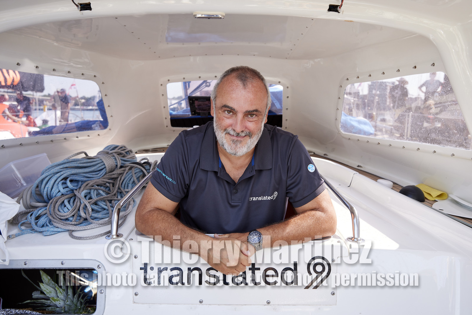 23_18109   © Thierry Martinez.SOUTHAMPTON,  - UK 9 septembre 2023.OCEAN GLOBE RACE 2023.Start Leg 1 Sunday 10th Sept 2023: Southampton ( UK)   Cape Town ( South Africa) - 6650NM. Marco TROMBETTI TRANSLATED 9