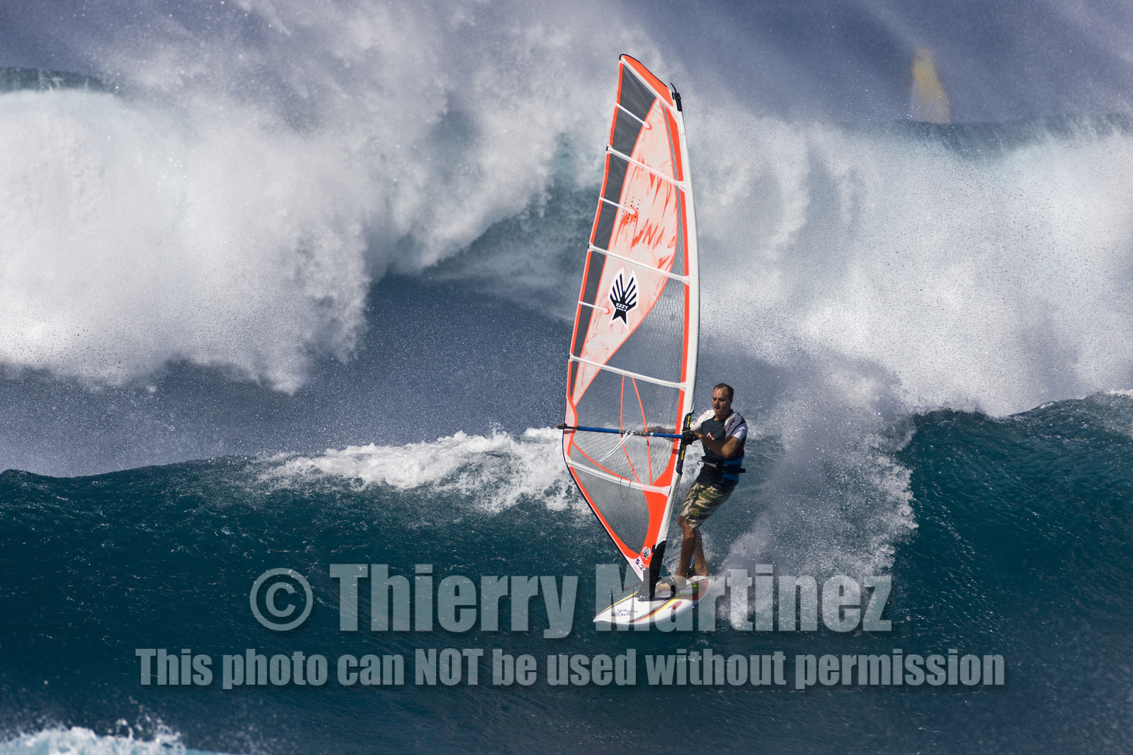 Windsurf in waves at Hookip'a Beach - North Shore Maui - Hawaii.