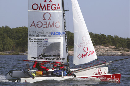 03_3140D  © Th.Martinez,STOCKHOLM SWEDEN, 8 07 03-Archipelago Raid (2003) Day 1..OMEGA Nick Moloney (AUS) & Ellen McArthur (UK)