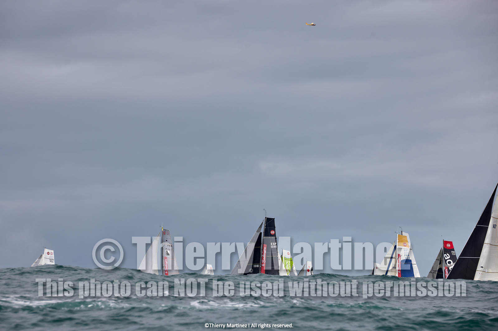 23_21974   © Thierry Martinez. LES SABLES D'OLONNE, 85 - FRANCE 25 septembre 2023.Départ MINI TRANSAT 2023. Départ du Dimanche 24 septembre retardé au Lundi 25 Sept .Les Sables d’Olonne (FRA)    Santa Cruz de la Palma ( Canaries)    St François ( Guadeloupe): 4050 NM.