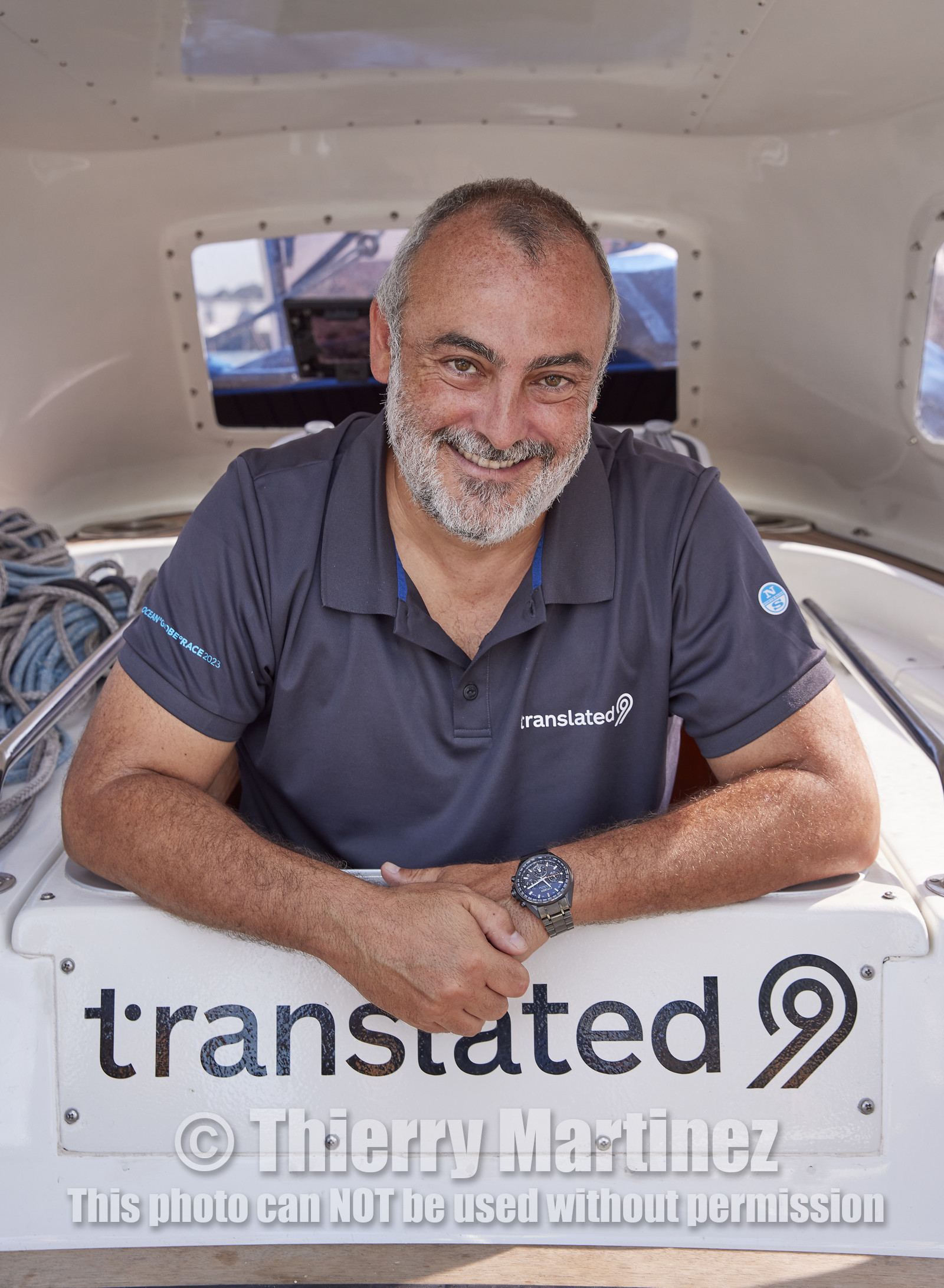 23_18129   © Thierry Martinez.SOUTHAMPTON,  - UK 9 septembre 2023.OCEAN GLOBE RACE 2023.Start Leg 1 Sunday 10th Sept 2023: Southampton ( UK)   Cape Town ( South Africa) - 6650NM. Marco TROMBETTI TRANSLATED 9