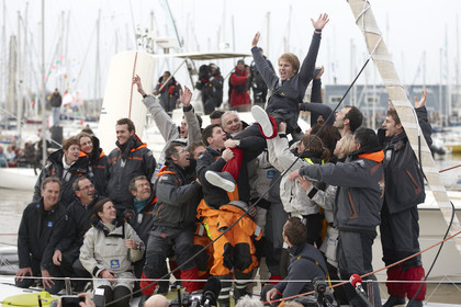 2012 13 VENDEE GLOBE. Winner arrival in Les sables d'Olonne (FRA