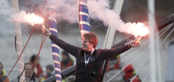 2012 13 VENDEE GLOBE. Winner arrival in Les sables d'Olonne (FRA