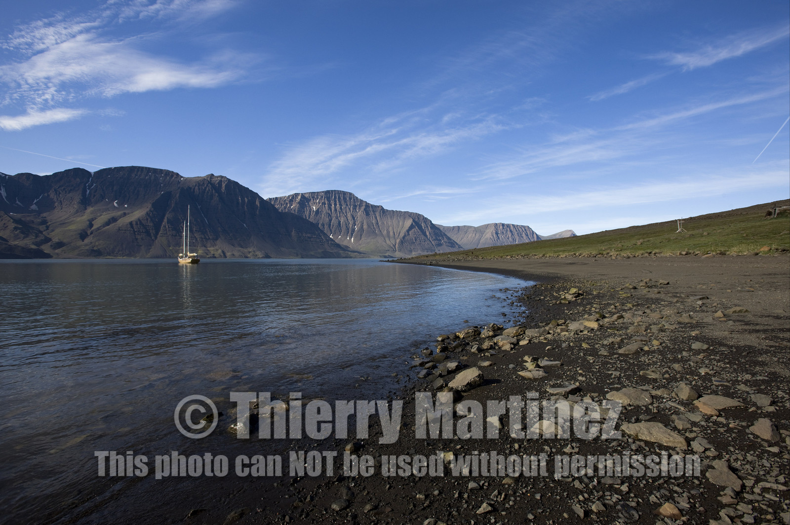 Schooner LA LOUISE sailing on west coast of Greenland.