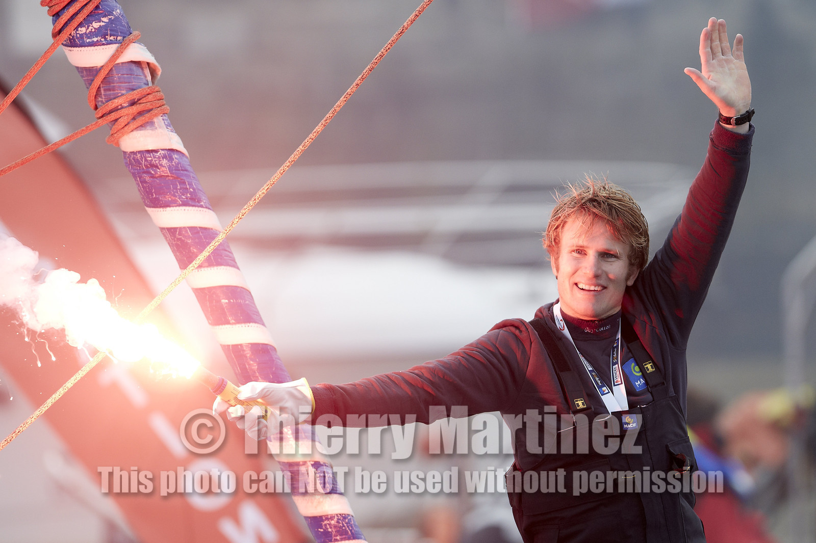 2012 13 VENDEE GLOBE. Winner arrival in Les sables d'Olonne (FRA