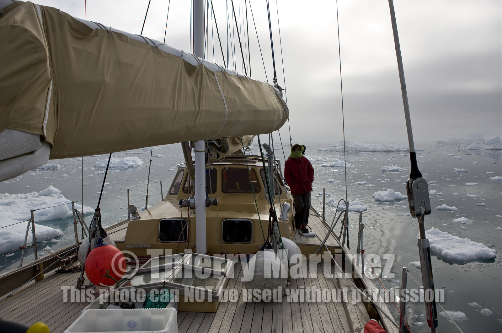 Schooner LA LOUISE sailing on west coast of Greenland.