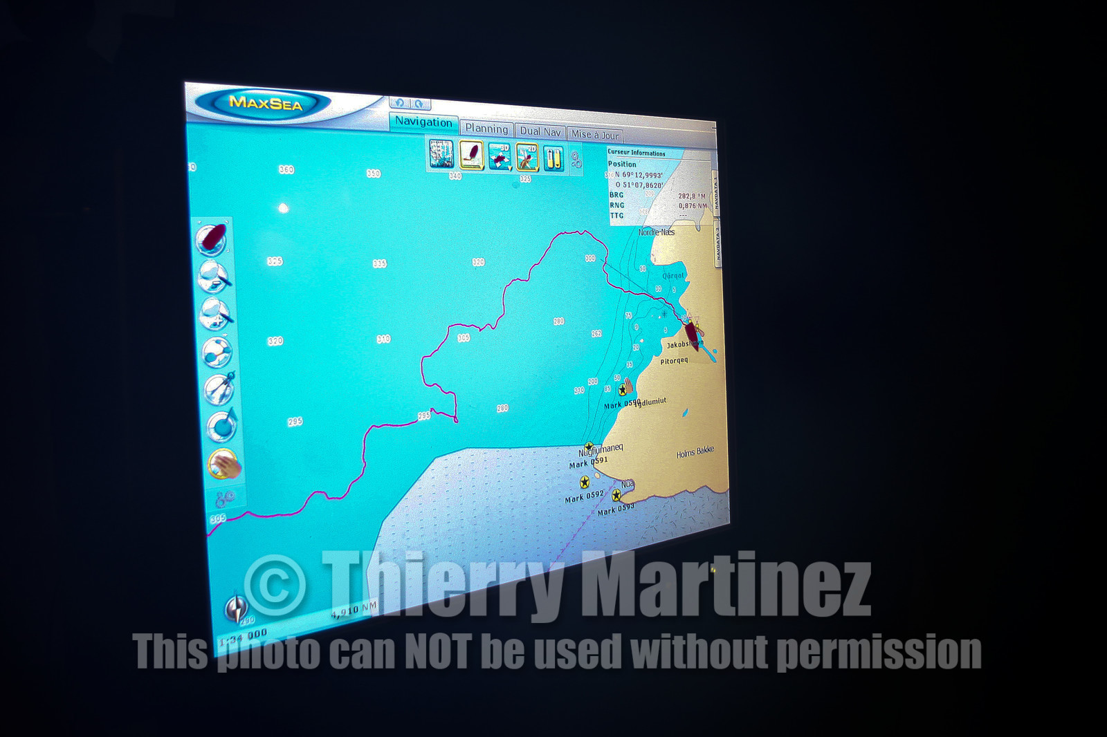 Schooner LA LOUISE sailing on west coast of Greenland.