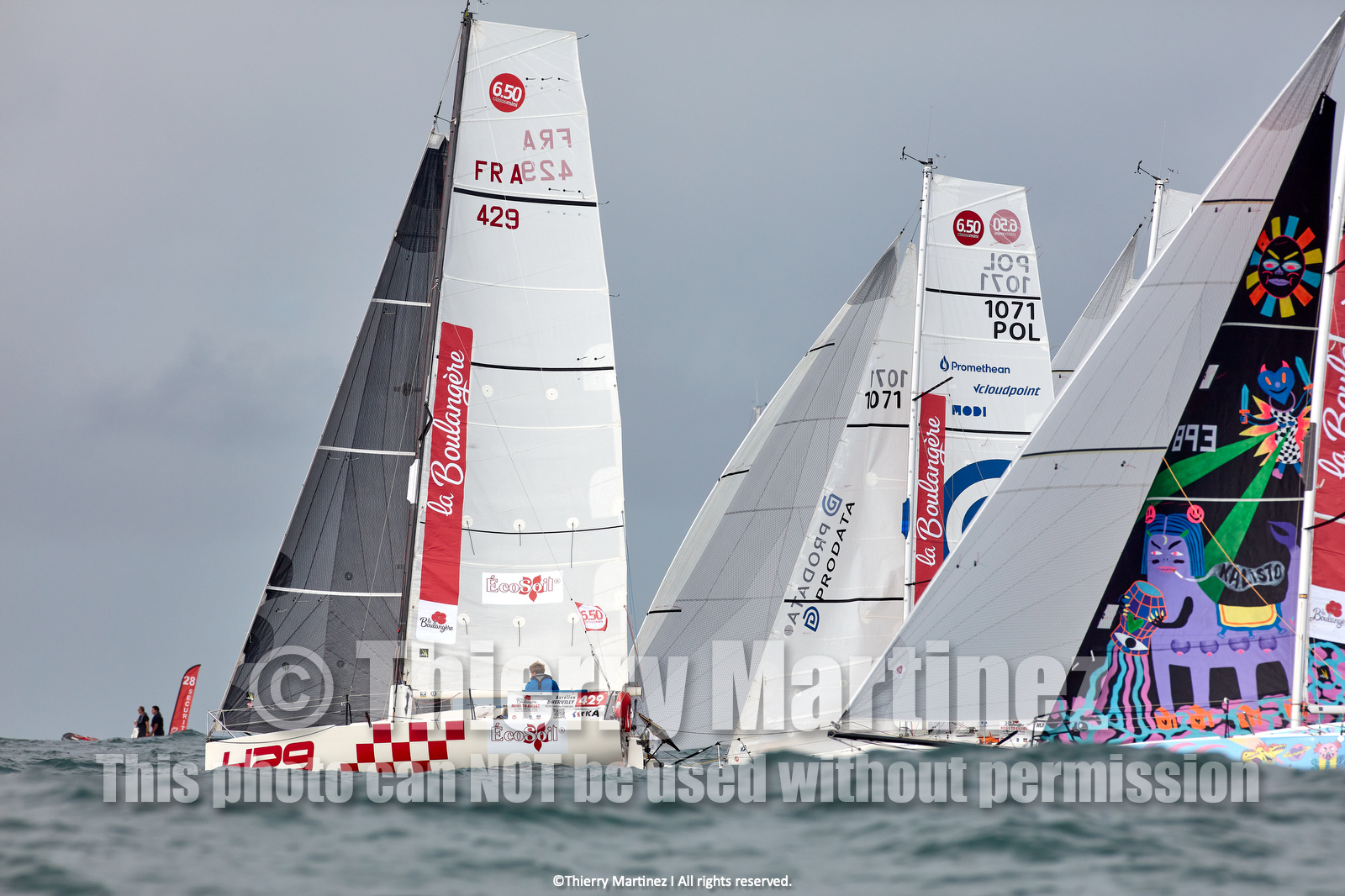 23_22382   © Thierry Martinez. LES SABLES D'OLONNE, 85 - FRANCE 25 septembre 2023.Départ MINI TRANSAT 2023. Départ du Dimanche 24 septembre retardé au Lundi 25 Sept .Les Sables d’Olonne (FRA)    Santa Cruz de la Palma ( Canaries)    St François ( Guadeloupe): 4050 NM.