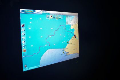 Schooner LA LOUISE sailing on west coast of Greenland.