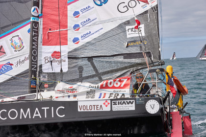 23_22110   © Thierry Martinez. LES SABLES D'OLONNE, 85 - FRANCE 25 septembre 2023.Départ MINI TRANSAT 2023. Départ du Dimanche 24 septembre retardé au Lundi 25 Sept .Les Sables d’Olonne (FRA)    Santa Cruz de la Palma ( Canaries)    St François ( Guadeloupe): 4050 NM.