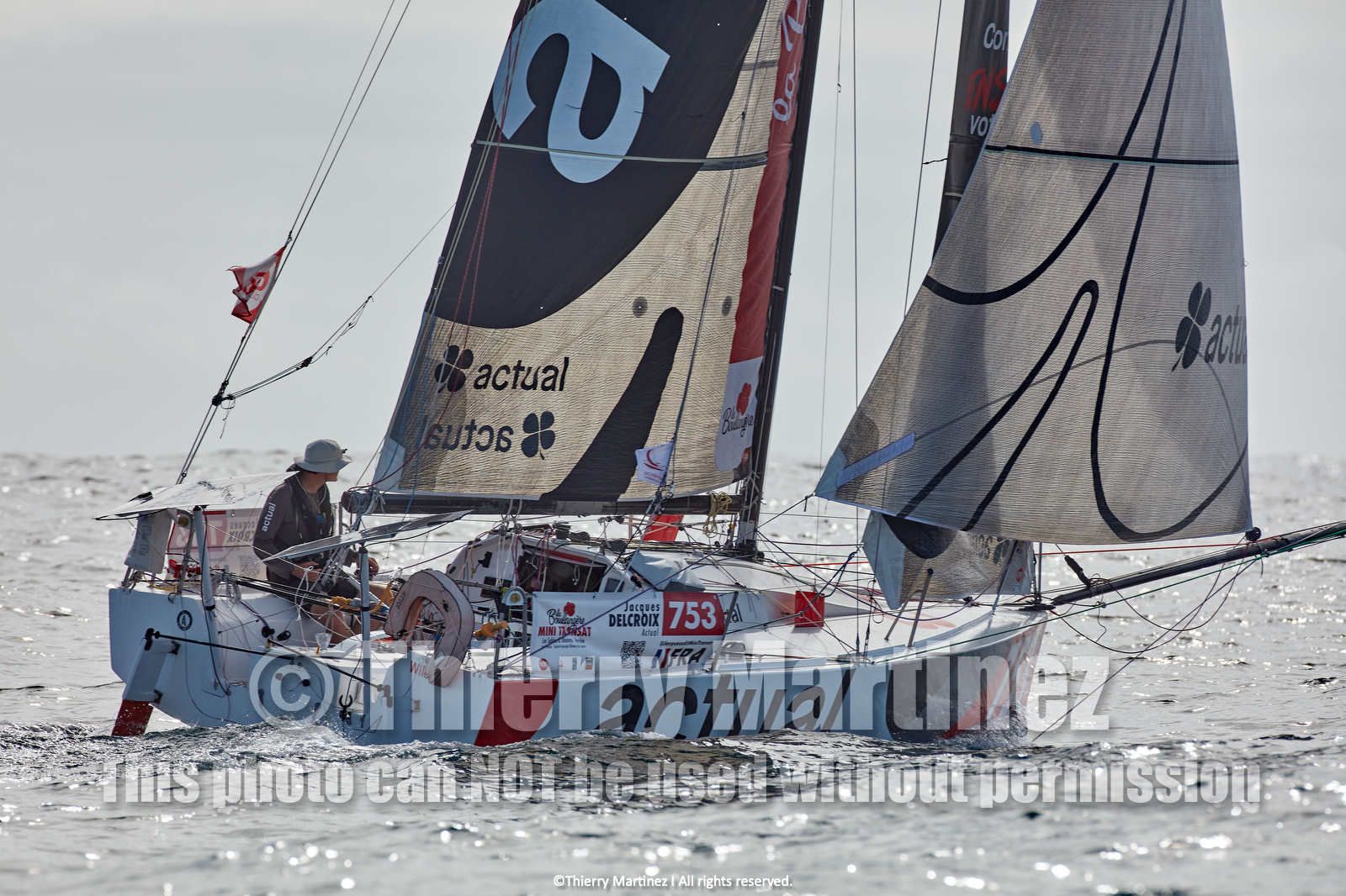 23_22840   © Thierry Martinez. LES SABLES D'OLONNE, 85 - FRANCE 25 septembre 2023.Départ MINI TRANSAT 2023. Départ du Dimanche 24 septembre retardé au Lundi 25 Sept .Les Sables d’Olonne (FRA)    Santa Cruz de la Palma ( Canaries)    St François ( Guadeloupe): 4050 NM.