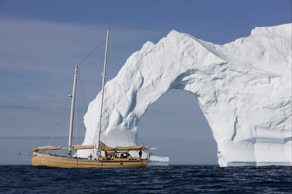 Schooner LA LOUISE sailing on west coast of Greenland.