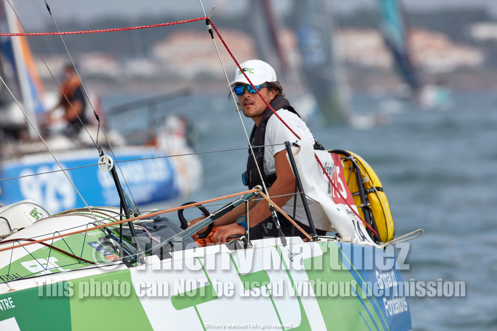 23_22427   © Thierry Martinez. LES SABLES D'OLONNE, 85 - FRANCE 25 septembre 2023.Départ MINI TRANSAT 2023. Départ du Dimanche 24 septembre retardé au Lundi 25 Sept .Les Sables d’Olonne (FRA)    Santa Cruz de la Palma ( Canaries)    St François ( Guadeloupe): 4050 NM.