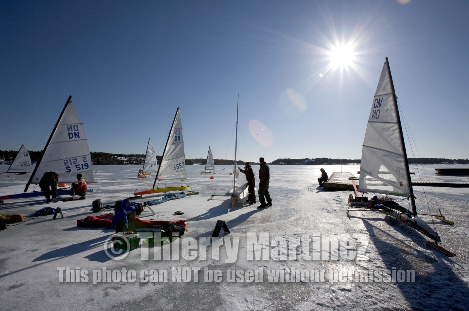 Ice Boats in Stockholm Archipelago - March 2005.