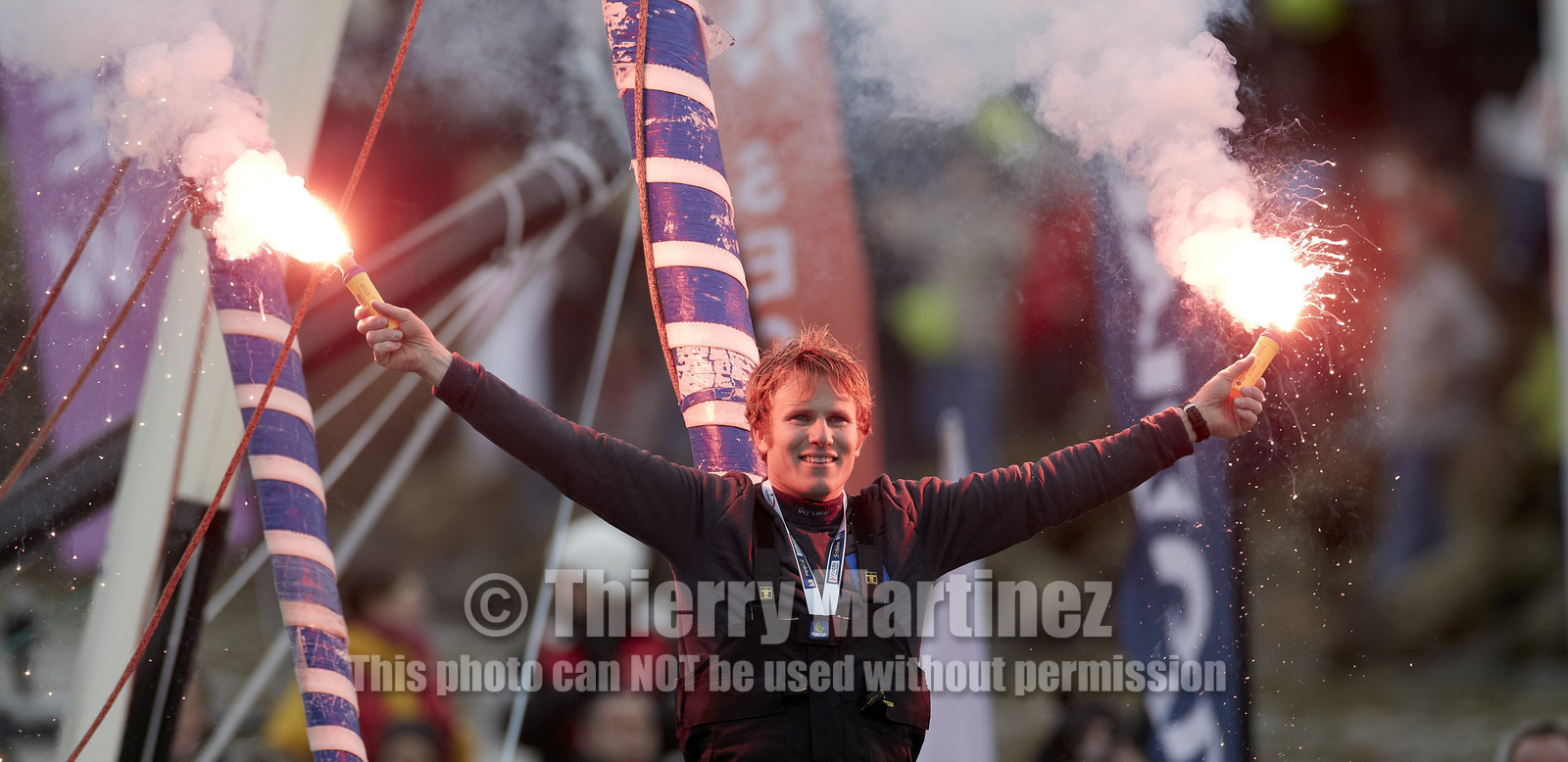 2012 13 VENDEE GLOBE. Winner arrival in Les sables d'Olonne (FRA
