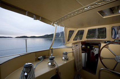 Schooner LA LOUISE sailing on west coast of Greenland.