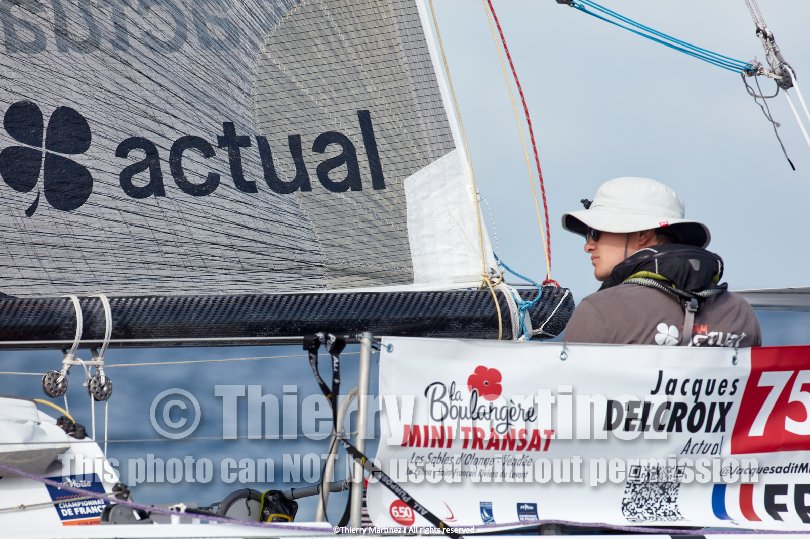 23_22854   © Thierry Martinez. LES SABLES D'OLONNE, 85 - FRANCE 25 septembre 2023.Départ MINI TRANSAT 2023. Départ du Dimanche 24 septembre retardé au Lundi 25 Sept .Les Sables d’Olonne (FRA)    Santa Cruz de la Palma ( Canaries)    St François ( Guadeloupe): 4050 NM.