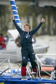 2012 13 VENDEE GLOBE. Winner arrival in Les sables d'Olonne (FRA