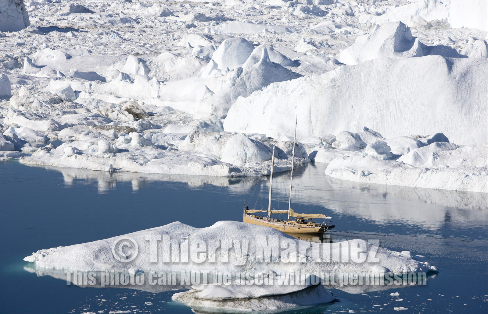 Schooner LA LOUISE sailing on west coast of Greenland.