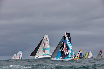 23_21970   © Thierry Martinez. LES SABLES D'OLONNE, 85 - FRANCE 25 septembre 2023.Départ MINI TRANSAT 2023. Départ du Dimanche 24 septembre retardé au Lundi 25 Sept .Les Sables d’Olonne (FRA)    Santa Cruz de la Palma ( Canaries)    St François ( Guadeloupe): 4050 NM.