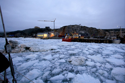 Schooner LA LOUISE sailing on west coast of Greenland.