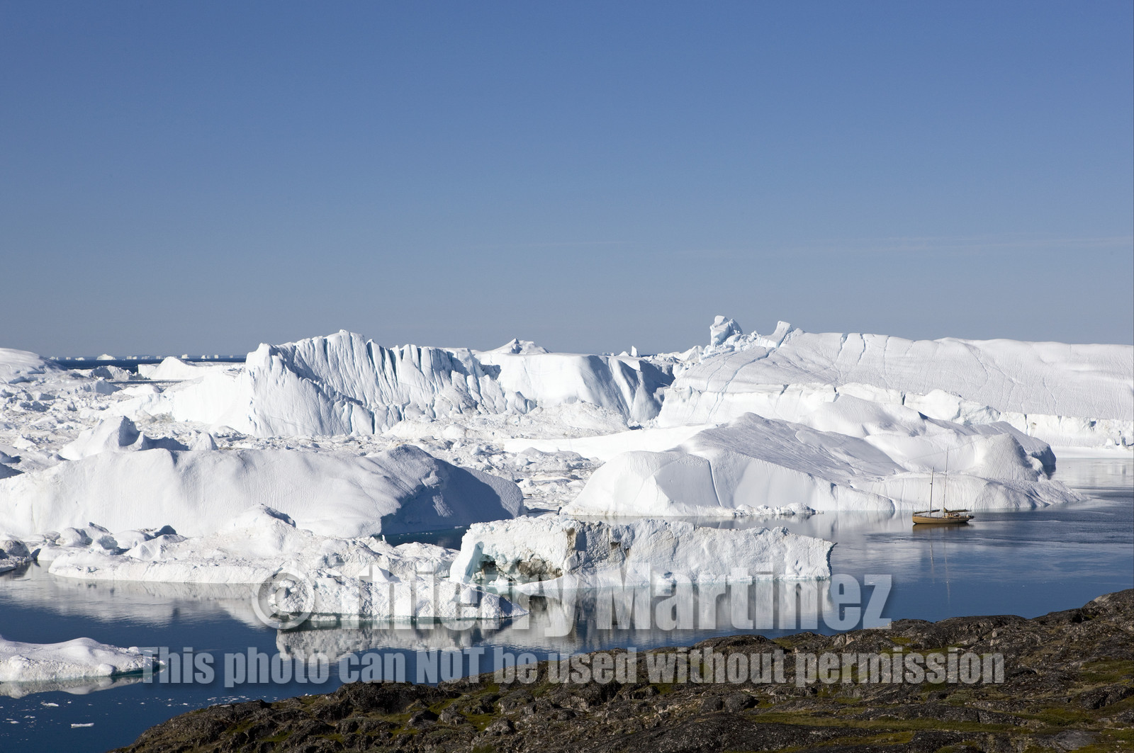 Schooner LA LOUISE sailing on west coast of Greenland.