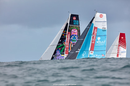 23_22546   © Thierry Martinez. LES SABLES D'OLONNE, 85 - FRANCE 25 septembre 2023.Départ MINI TRANSAT 2023. Départ du Dimanche 24 septembre retardé au Lundi 25 Sept .Les Sables d’Olonne (FRA)    Santa Cruz de la Palma ( Canaries)    St François ( Guadeloupe): 4050 NM.