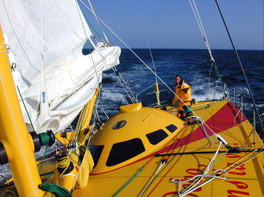 ©Thierry Martinez   Sea&Co. Open 60' SODEBO , skipper Thomas Coville ( FRA).La Trinite sur Mer ( FRA), 21 mai 2000, entrainement .
