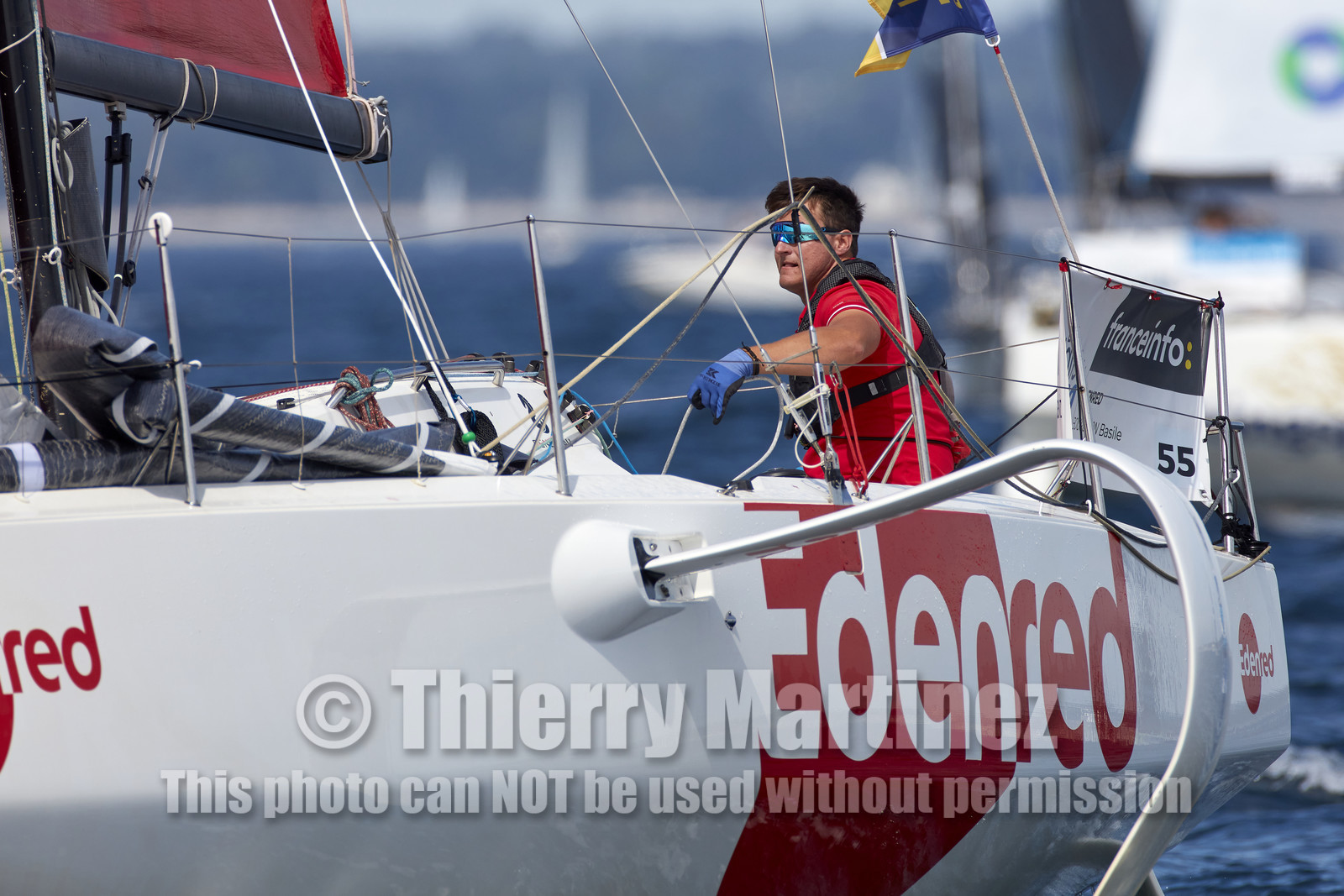 22_33181   © Thierry Martinez.PORT LA FORET, FRANCE. 28 Aout  2022.53éme édition de la Solitaire du Figaro.Départ de la 2éme étape , Port La Forêt   Royan (635NM).