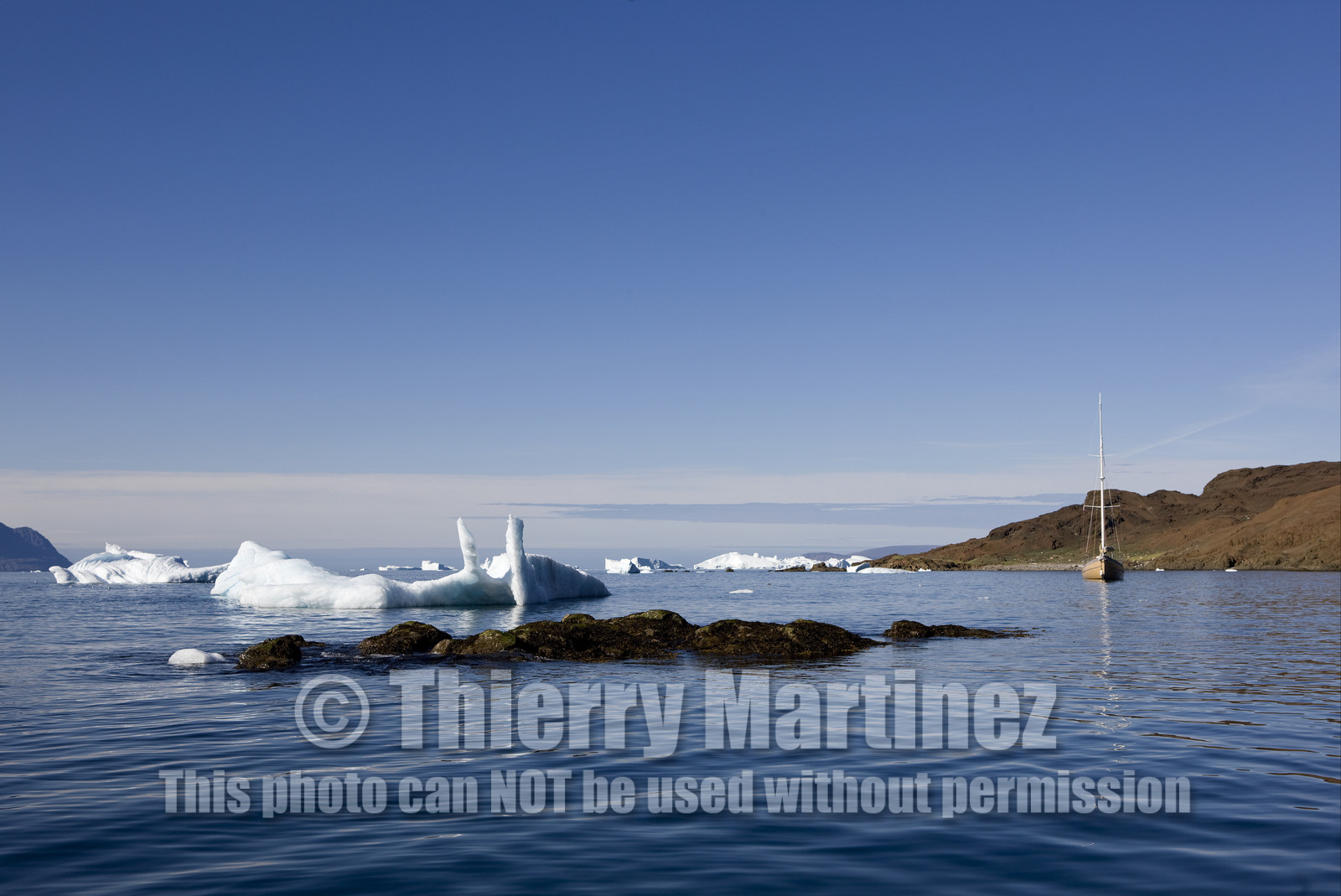 Schooner LA LOUISE sailing on west coast of Greenland.