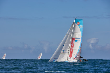 23_22166   © Thierry Martinez. LES SABLES D'OLONNE, 85 - FRANCE 25 septembre 2023.Départ MINI TRANSAT 2023. Départ du Dimanche 24 septembre retardé au Lundi 25 Sept .Les Sables d’Olonne (FRA)    Santa Cruz de la Palma ( Canaries)    St François ( Guadeloupe): 4050 NM.