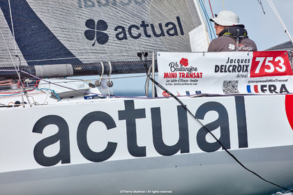 23_22867   © Thierry Martinez. LES SABLES D'OLONNE, 85 - FRANCE 25 septembre 2023.Départ MINI TRANSAT 2023. Départ du Dimanche 24 septembre retardé au Lundi 25 Sept .Les Sables d’Olonne (FRA)    Santa Cruz de la Palma ( Canaries)    St François ( Guadeloupe): 4050 NM.