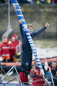 2012 13 VENDEE GLOBE. Winner arrival in Les sables d'Olonne (FRA